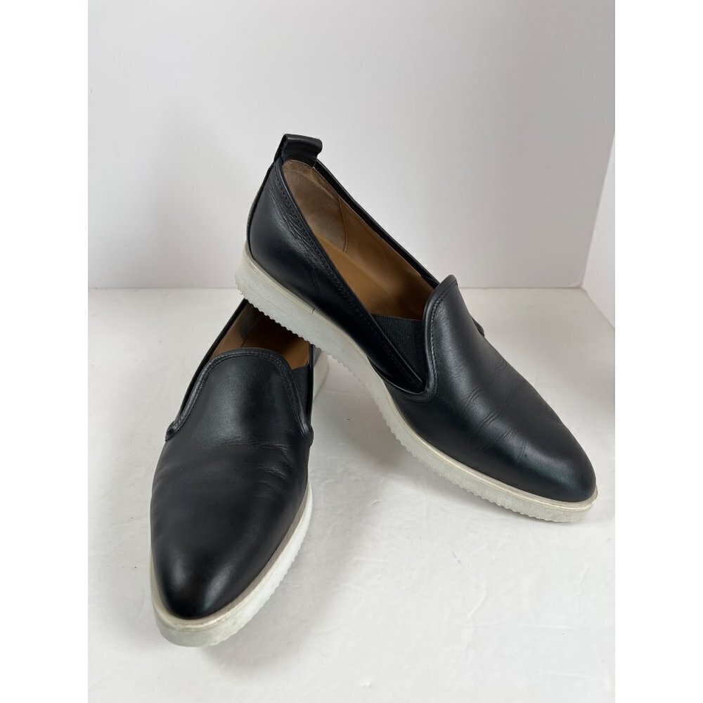 Everlane Size 10.5 The Street Shoe Black Italian‎ Leather Slip-On Shoes Flats